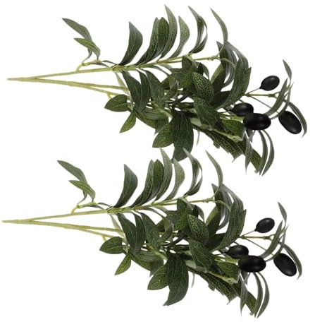 VINTORKY 2pièces Lot de Branches Olivier Artificielles pour Vase Tiges Réalistes Et Faciles Entretien Décoration Intérieure