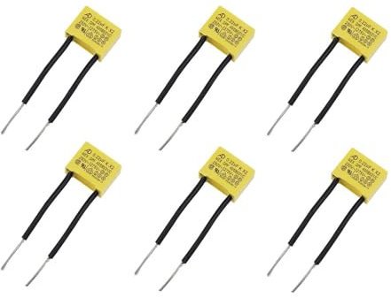 6 Stück LED Entstörer Kondensator bei Blinkenden Sicherheits kondensatoren nicht ausgehenden LED Lampen Entstörkondensator 0,22µF 275V X2 Radial