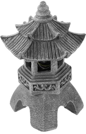 Supvox Solarleuchte Pagode Für Außenbereich Solar-gartendeko Aus Harz Mit Asiatischem Design Und Energiesparend Für Garten Und Park