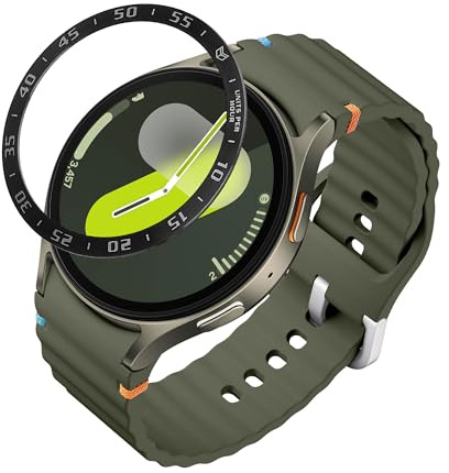 kwmobile Protezione Display Compatibile con Samsung Galaxy Watch 7 44mm Fitness-tracker - Sticker Proteggi-schermo per Smart-Watch nero/argento