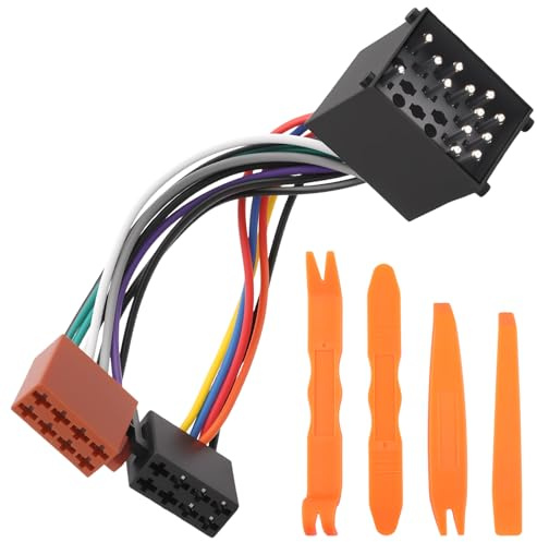 Autoradio ISO Autoradio Stecker Adapter Kabel 17 Pin für BMW E36 E46 E92 | Lautsprecher für BMW E36 E46 E92 Coupé E34 E39 Mini Z3 Land Rover Defender Discovery Freelander Auto Radio Adapter Stecker