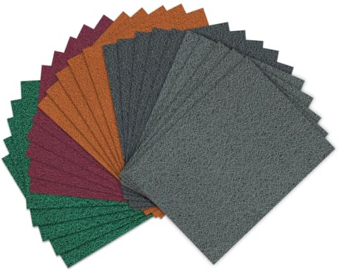 Flintronic 20 pcs Éponge de Ponçage, Polissage Grain 180/400/1200/1500/2500, Tampons de ponçage réutilisables, pour Travail du Bois, Polissage des cloisons sèches et du métal