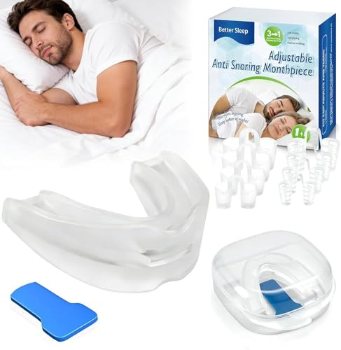 Schnarchschiene Effektiv Anti Schnarch Schiene mit 8 Stück Nasenspreizer Besser Atmen, Schlaf- Wiederverwendbares& Komfortable Anti Schnarch Mundstück gegen schnarchen stopper für Männer und Frauen