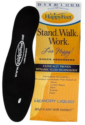 Happy Feet Einlegesohlen für Plantarfasziitis, Plattfüße, orthopädisch, hohe Fußgewölbeunterstützung, Gel-Einlagen für Herren und Damen, Größe S