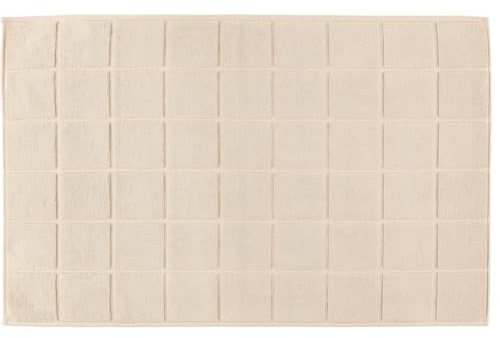 Frottier-Badvorleger-60x100 cm, Uni-Karofond, Cappuccino