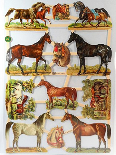 Glanzbilder Pferd Pferde EF 7404 Oblaten Posiebilder Scrapbook Deko GWI 325