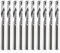 EU_HOZLY 4mm x22MM Silber Metall CNC Router Bits Single Flöte Werkzeuge Staubfreies Pack von 10