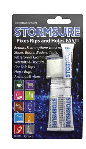 2 STORM SURE Clear Flexible Adhesive Leather Rubber Neoprene 3 x 5g S3X5
