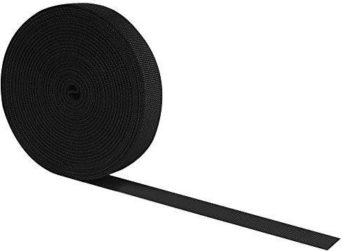 RETON 10 yardas negro Nylon Heavy correa de correas (20mm, 10 Yardas)