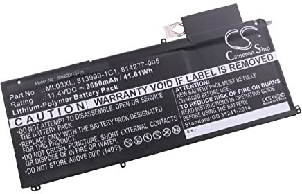 vhbw 1x Batterie Compatible avec HP Spectre x2 Detachable PC, x2 Detachable Convertible Ordinateur Portable (3650mAh, 11,4V, Li-polymère)