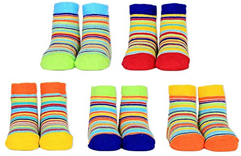 Cucamelon Baby Stripey 5 Pairs of Socks 0-12 Months Giftboxed