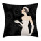 ABAKUHAUS Old Hollywood Kissenbezug, Art Deco-Design, Dekokissenhüllen Waschbar Inn/Outdoor Beidseitiger Druck mit Reißverschluß, 40 x 40 cm, Beige
