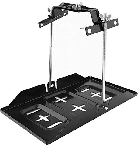 GCDN Supporto universale per batteria per auto e supporto stabilizzatore, kit staffa regolabile per tenere premuto il morsetto, staffa marina avena da incasso rack (nero)