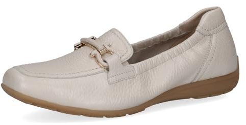 CAPRICE Damen Slipper aus Leder mit Schnalle, Cremefarben (Pearl Perl Dee), 41 EU