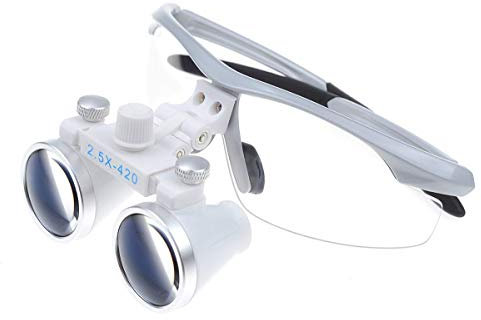 MIke Dental 2 5X 420 mm chirurgische Fernglas Lupe Lupe (Silber)