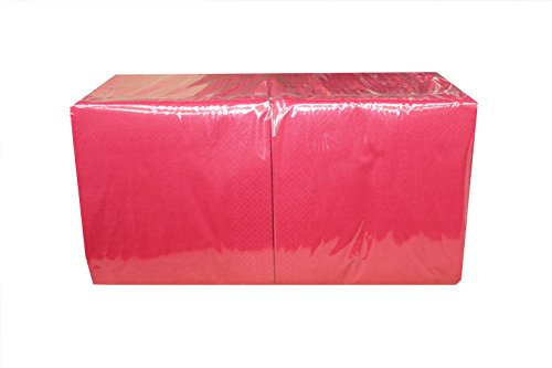 PGV Zelltuch-Servietten 3-lagig 33 x 33 cm - 1/4 Falz (250 Stück / 1 Pack, ROT)