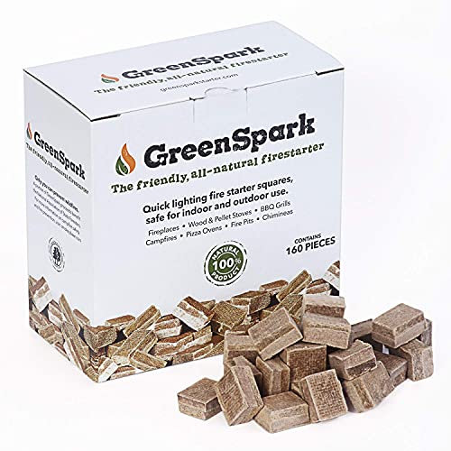 GreenSpark Friendly Fire Starter Quadrate, Kamin, Lagerfeuer, Feuerstelle, Grill, BBQ Smoker, Holz & Pellet Herd, Indoor & Outdoor, Allwetter Super schnelle Beleuchtung