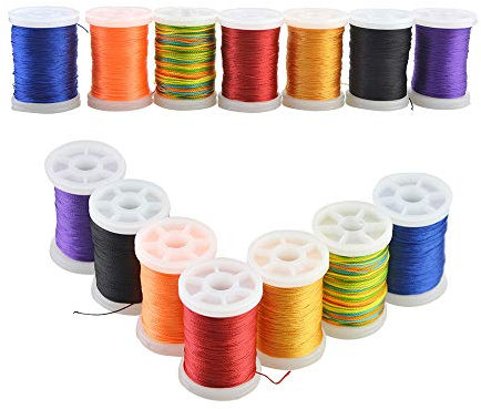 MILAEM 2 Piezas Tiro con Arco Cuerda de Servicio Thread 110m Protector de Cuerda de Arco Accesorios de Caza (Azul)