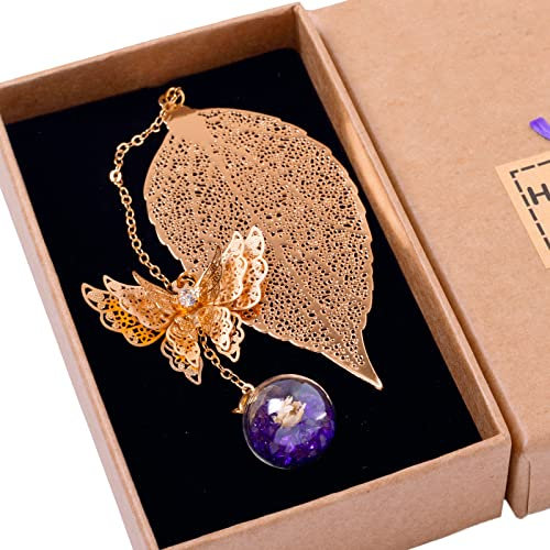 Toirxarn Metallblatt Lesezeichen mit Schmetterling Kristall Anhänger - Personalisiertes Geschenk für Mädchen, Frauen, Mütter, Schwestern, Lehrer und Buchliebhaber - Ideal für Muttertag und Geburtstag