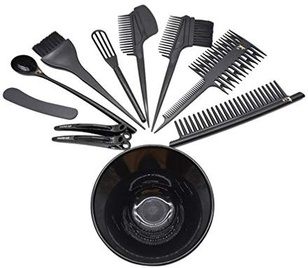 Beaupretty Hair Color Brush and Bowl Hair Clip Comb for DIY Salon Dorm Home Hair Dryers Bleaching Kit Hair Dye Tools Disposable 1 Set