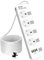 Extension Lead 5M, BEVA 4 Gang Power Strip with 4 USB Ports, Multi Plug Charging Station with Independent Switches, Surge Protected Power Extension for Home & Office - 5 Meter Cord (White)