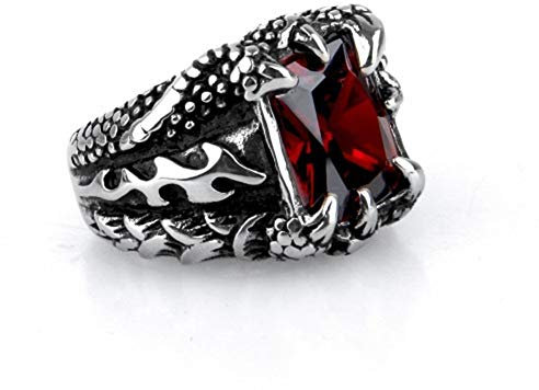 N-K PULABO Mann Retro Titan Stahl Ring herrschsüchtig Dragon Claw Design Zirkon Ring Geschenk Valentinstag vorhanden bequem und praktisch delikat