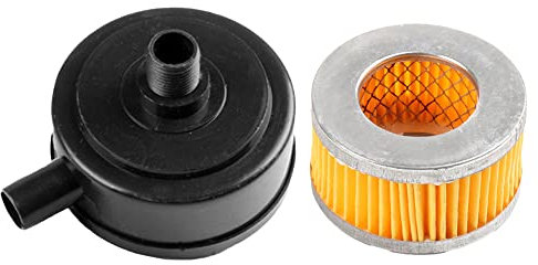 Luftkompressor-Schalldämpferfilter, Metall-Luftkompressor, Ansaugfilter, Geräuschreduzierung, Luftfilter, 20 mm, Pumpen-Zubehör-Set mit 1 Schalldämpfer, 1 Filterkartusche (A)