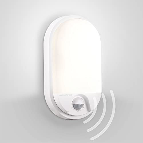 max K O M F O R T LED Aussenwandleuchten Bewegungsmelder Wand-leuchte Wandlampe Flurleuchte Fluter 15W weiß modern IP54 BEAM-WH