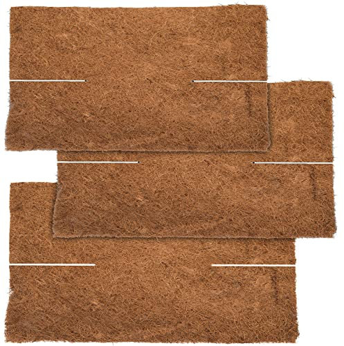 Royal Gardineer Kokosmatten für Pflanzen: 3er-Set eckige Frostschutz-Kokosmatten für Topfpflanzen, 38 x 38 cm (Kälteschutze Pflanzen, Winterschutz Topfpflanzen, Hauben)