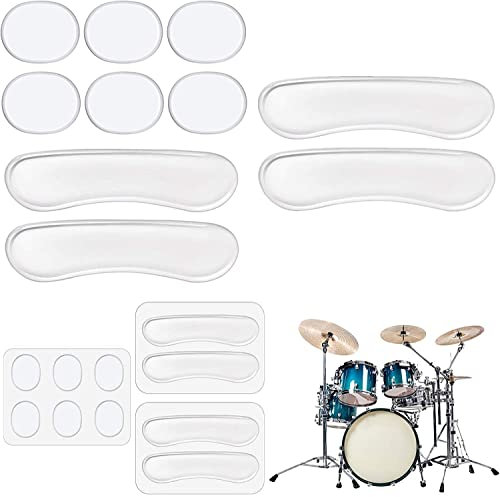 Norhogo 10er-Pack Gel-Dämpfer für Schlagzeug, Silikon-Dämpfer-Gel-Pads, zur Klangdämpfung, Klangregelung für Becken-Drum-Felle