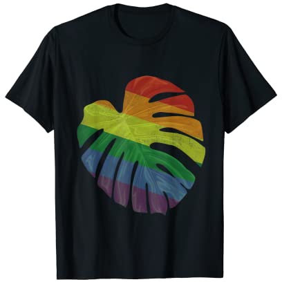 Blatt Monstera Deliciosa Regenbogen Pflanze, Monstera LGBT T-Shirt