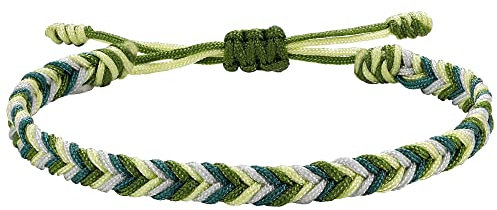 JENDEAR SHINE Bracciale con Corda da Donna, Corda Intrecciata a Mano Colore Sfumato Regolabile, Regalo di Compleanno per Amicizia di Coppia per Feste all'aperto.