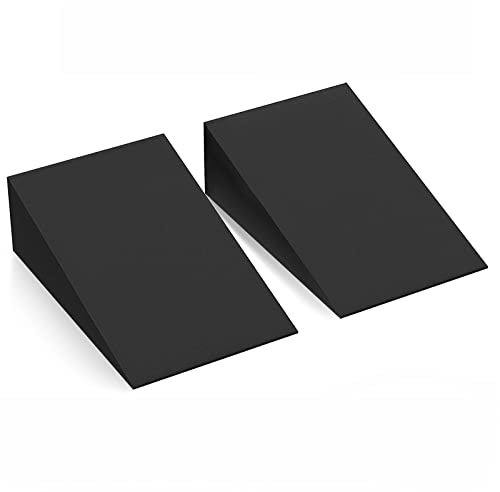 Iptienda Yoga-Keil, schräge Bretter für Dehnung und Balance, verbessert tiefe Kniebeugen, 28 x 25 x 9 cm, Schwarz, 2 Stück