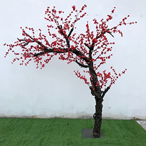 HOTRA Simulation Roter Pflaumenbaum Realistischer Künstlicher Blütenzweig Gefälschte Seidenblumen Bonsai Haus Dekoration (Size : 1.6x1m)