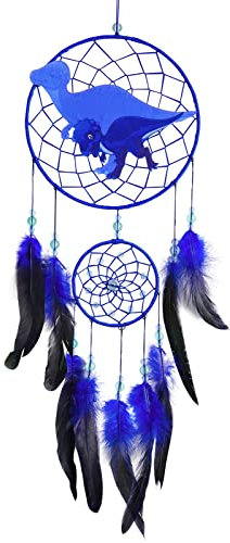 MHJY Traumfänger Kinder, Dinosaurier Dreamcatcher mit Feder Gross Handgefertigte Traumfänger für Jungen Mädchen Teenager Deko Zimmer Schlafzimmer Kinderzimmer Dekoration