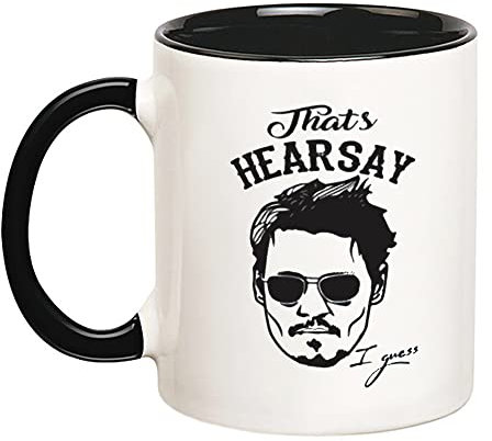 Fonhark Johnny Depp Hearsay Tasse, 325 ml, Knochenporzellan, handgefertigt, Neuheit Kaffeetasse