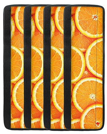 Binienty Lot de 4 housses de poignée de porte de réfrigérateur - Pour réfrigérateur, lave-vaisselle, four - Imprimé fruits frais - Orange 3D