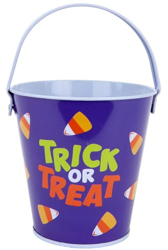 VFM - Halloween Sweets Bucket Tin Trick Or Treat Halloween Candy Bucket, Trick Or Treat Design