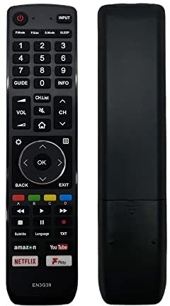 NEW Replacement For Hisense Remote Control EN3G39 for All Hisense Smart LED LCD TV, No Setup Needed Replacment For Hisense Remote Control Amazon YouTube Netflix Fplay