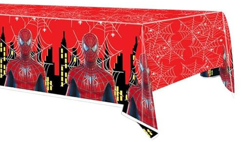 YAAVAAW Spider Party Table Cloth for Boys,130 * 220cm Red Superhero Party Tablecloth,Plastic Marvel Avengers Spider Table Cover Party for Kids Baby Shower Birthday Spider Themed Party Decorations
