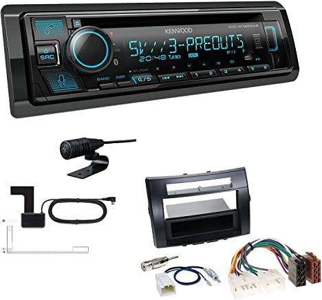 Kenwood KDC-BT960DAB 1-DIN Autoradio CD-Tuner mit Bluetooth Digitalradio DAB+ inkl. Einbauset passend für Toyota Corolla Verso 2004-2009 schwarz