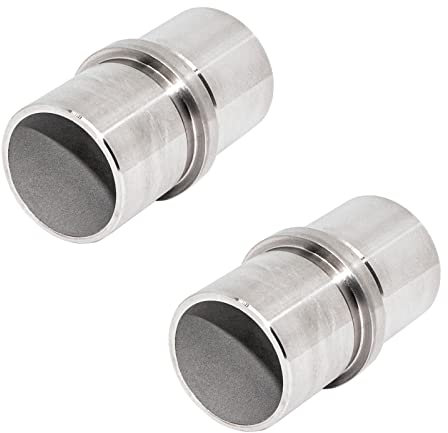 PRIOstahl Rohrverbinder Verbindungsmuffe Verbinder Steckfitting Anschlussmuffe Geländer x 2 Stück Ø 33,7mm Rundrohr Verbindungen Geländerbau Handlauf Treppe Rohre Rostfrei aus Edelstahl V2A