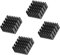 PATIKIL 10x20x20mm Alluminio Dissipatore Calore, 4pz Termico AdesivoTampone Raffreddatore per Raffreddamento Stampanti 3D, Nero