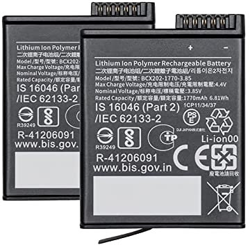 INSYOO Original 2 Stück Osmo Action 5 Pro Extreme Akku 1770mAh für DJI Osmo Action 5 Pro/Action 3/Action 4 Kamerazubehör (unterstützt bis zu 160 Minuten Akkulaufzeit)