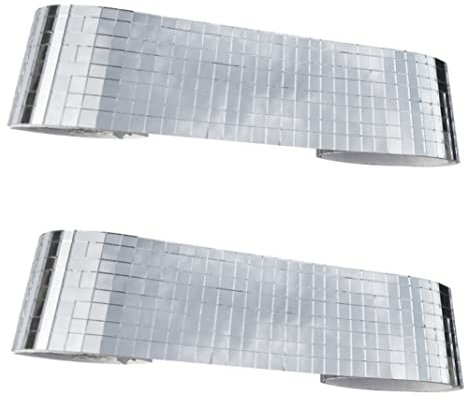 Sanfiyya 2 Rouleaux Auto-adhésifs en Argent Miroir en Carreaux Mini-Autocollant en Verre carré en Argent pour décoration de Bricolage