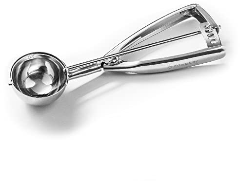 Forgast Portionneuse à Glace en Acier Inoxydable | 1/20 Litre | Gadget De Cuisine | Outil D'application | Cuillère à glace avec déclencheur | pour Crème | Pâte à Gâteau | Melon | Biscuits