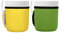 kwmobile Ice Cream Pint Sleeves (Set of 2) - Neoprene Sleeve with Spoon Holder - Cover Insulator to Keep Cold off Hands - Yellow/Light Green