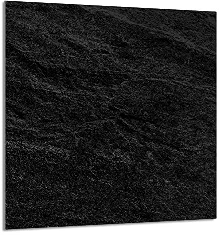 DarHaus Herdabdeckplatte 1 Teilig 60x65 cm Ceranfeldabdeckung Küche Elektroherd Induktion Herdschutz Küchenrückwand Spritzschutz Glasplatte Schneidebrett, Schiefer Schwarz