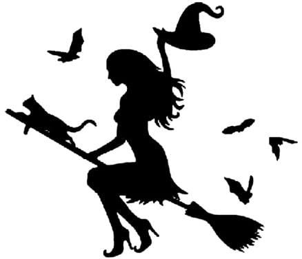 Auto Sticker Autoaufkleber 22Cm(8.66 In) Hexe Auf Fliegendem Besen, Lustiges Vinyl-Auto-Styling, Auto-Aufkleber, Dekor (Csyj1S36364)