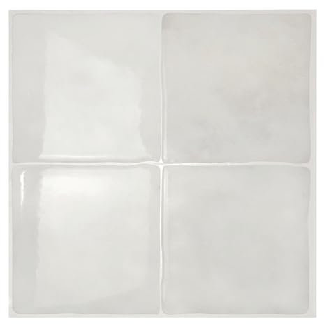 Smart Tiles Credence Adhesive pour Cuisine - Zellige Beige/Gris, Carrelage Adhesif Mural salle de bain 3D, 5 Stickers Muraux (22.86x22.86 cm), Autocollant Carreaux Adhesif fabriqué au Canada